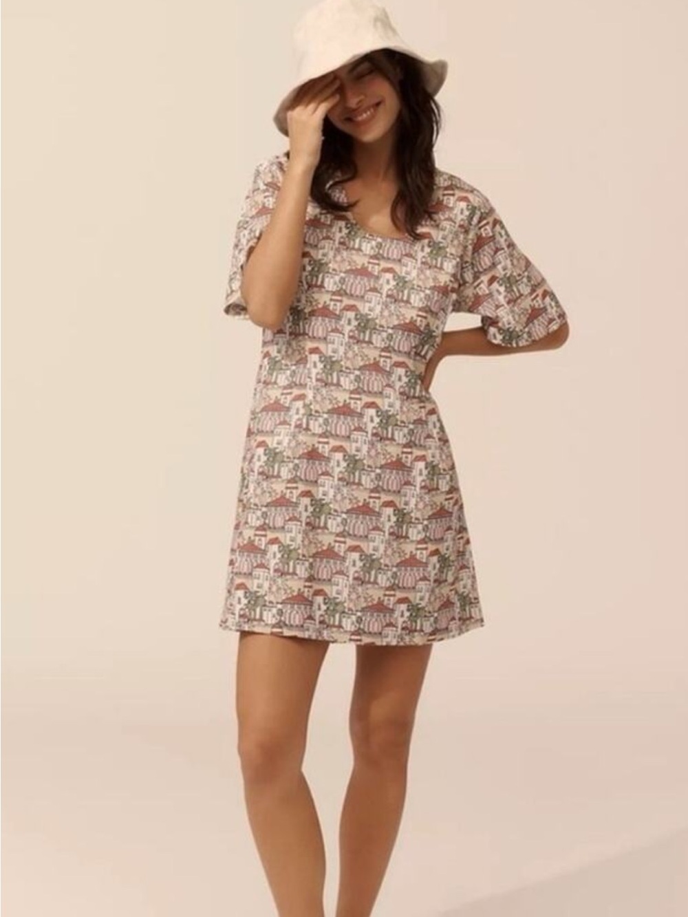 Porridge Anthropologie  Short Sleeve linen blend dress size xxs